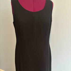 DANNY & NICOLE LADIES SIZE 14 BLACK SLEEVELESS DRESS LINED LINED RUFFLES